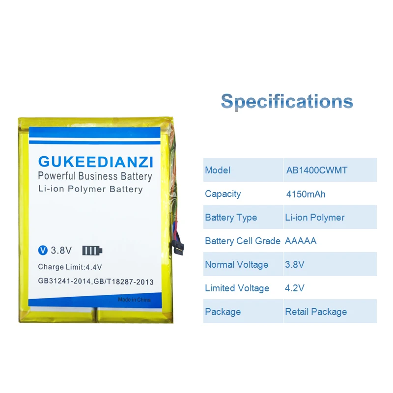 Аккумулятор gukeedianzi 1400mAh EVO7 для Alcatel One Touch EVO 7 HD / Onetouch Высокое качество Замена