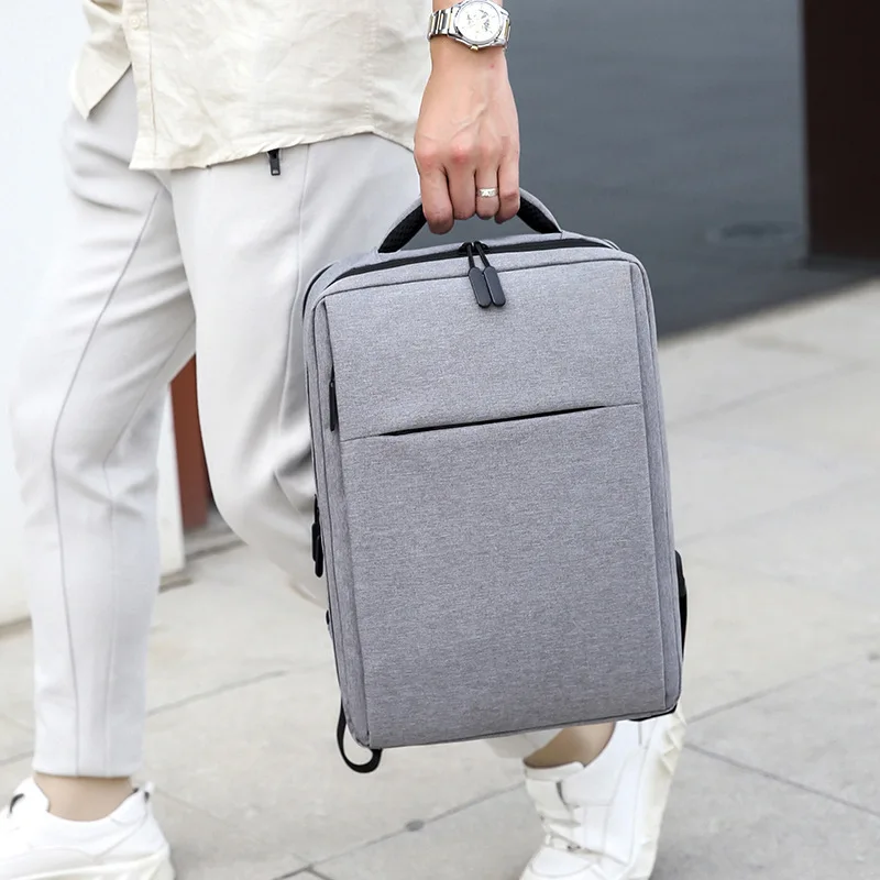 

New Style MEN'S Backpack Business Simple Large Capacity Computer Bag Anti-Spillage USB Customizable Travel Bag