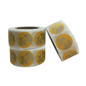 

500pcs/lot Thank you Adhesive Stickers Sealing Label Stickers Rose Handmade Paper Stickers For Gifts Craft Envelope Stickers