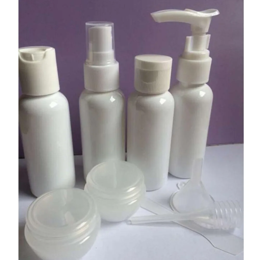 9pcs Refillable Bottles Kit Plastic Jar Travel Size Liquid Foundation Lotion Bottle Set  (15)