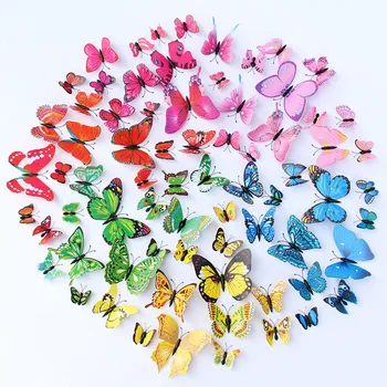 

12pcs 3D Butterfly Wall Stickers Decal Wall Art Removable Room Party Wedding Decor Home Deco Wall Sticker for Kids Room