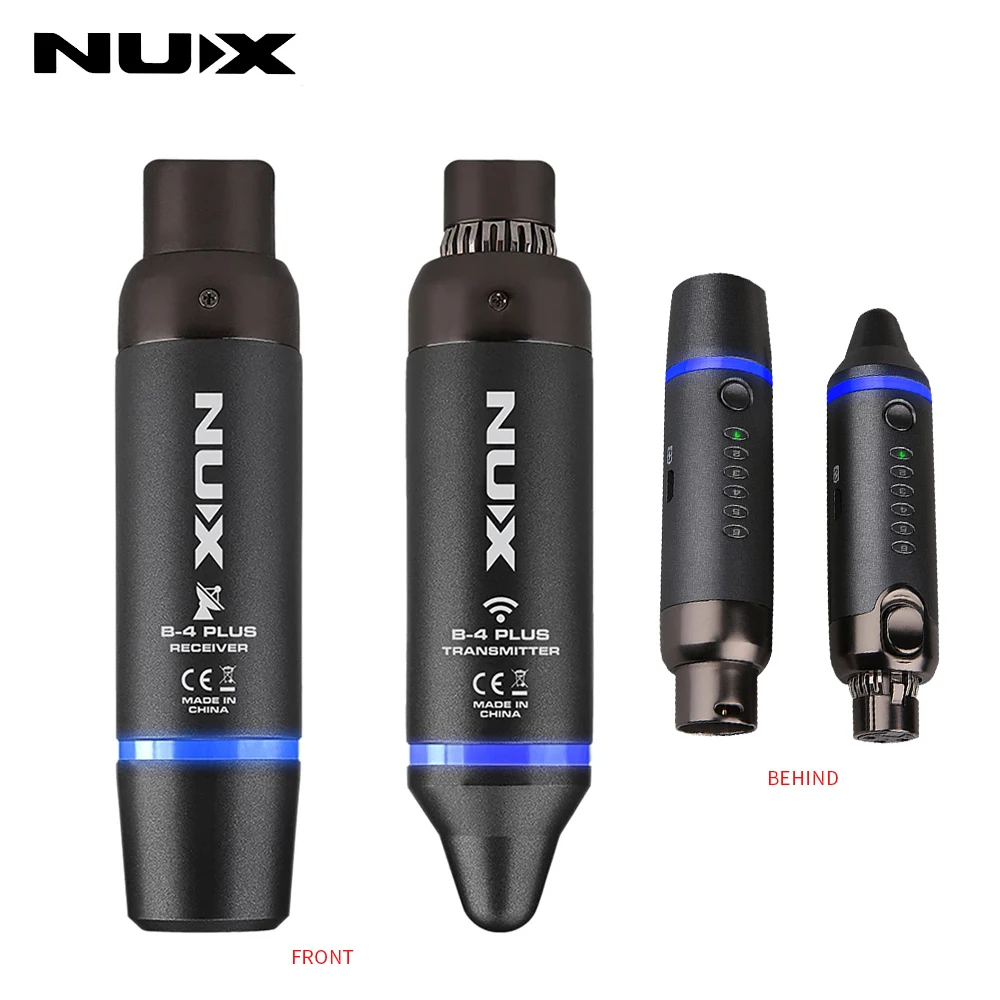 

NUX B4 Plus Rechargeable 2.4GHZ 6 Channels Wireless Microphone System Built-In Audio Transmitter Receiver