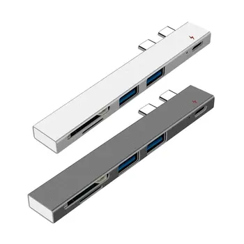 

USB C HUB Dual Type C Adapter Dock with USB PD Charger SD/TF Slot For PC Card Reader Mini SDHC SD TF Card MicroSD SDHC Connector