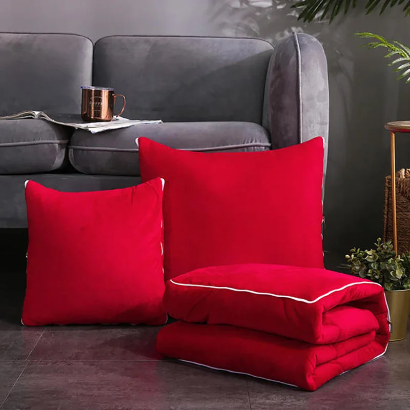 

Elegant Throw Blanket For Bed Sofa Soft Warm Cushion Pillow Bedding Sheet Air Conditioning BlanketS Modern 2-use Pillows Quilt