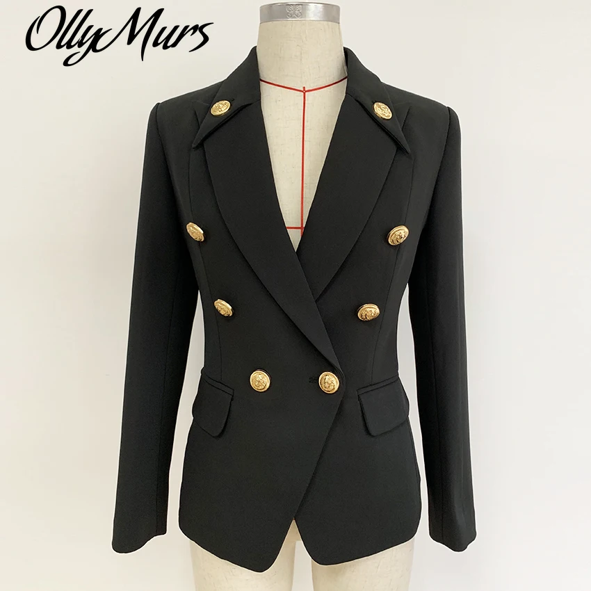 

2020 New Autumn Designer Blazer Women's Collar Buttons Double Breasted Metal Buttons Blazer Outer Wear