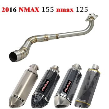 

Motorcycle Exhaust For YAMAHA NMAX 155 N MAX125 2016 16 Full System Modified Front Middle Link Pipe Muffler With Stciker NMAX155