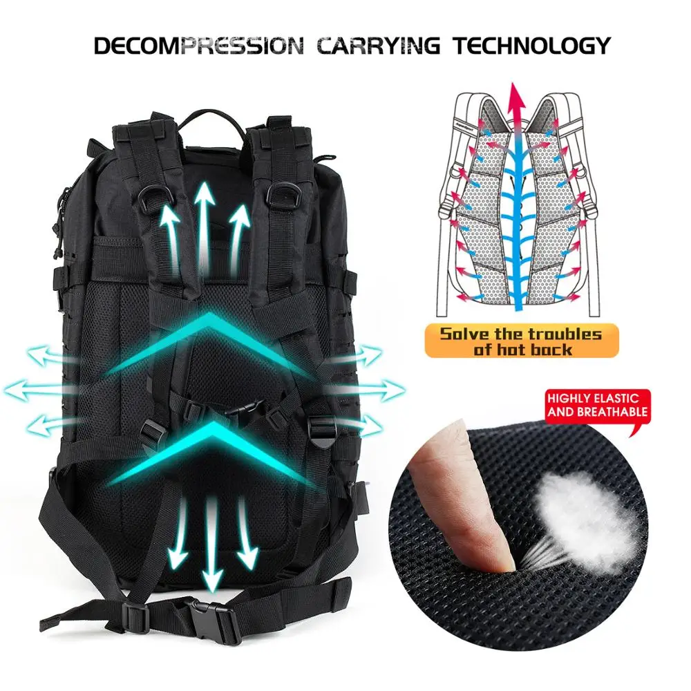 36L military bag men's 3P tactical backpack molle multi-function waterproof outdoor camping shoulde