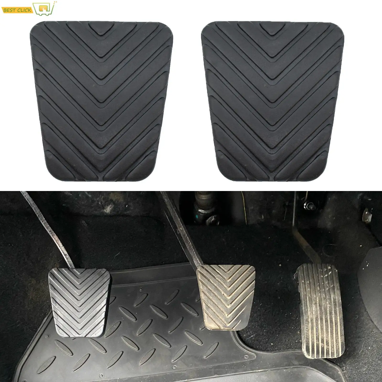 2X Brake Or Clutch Pedal Pad Rubber For Hyundai I30, Accent, Elantra - OEM 3282536000 Replacement Set