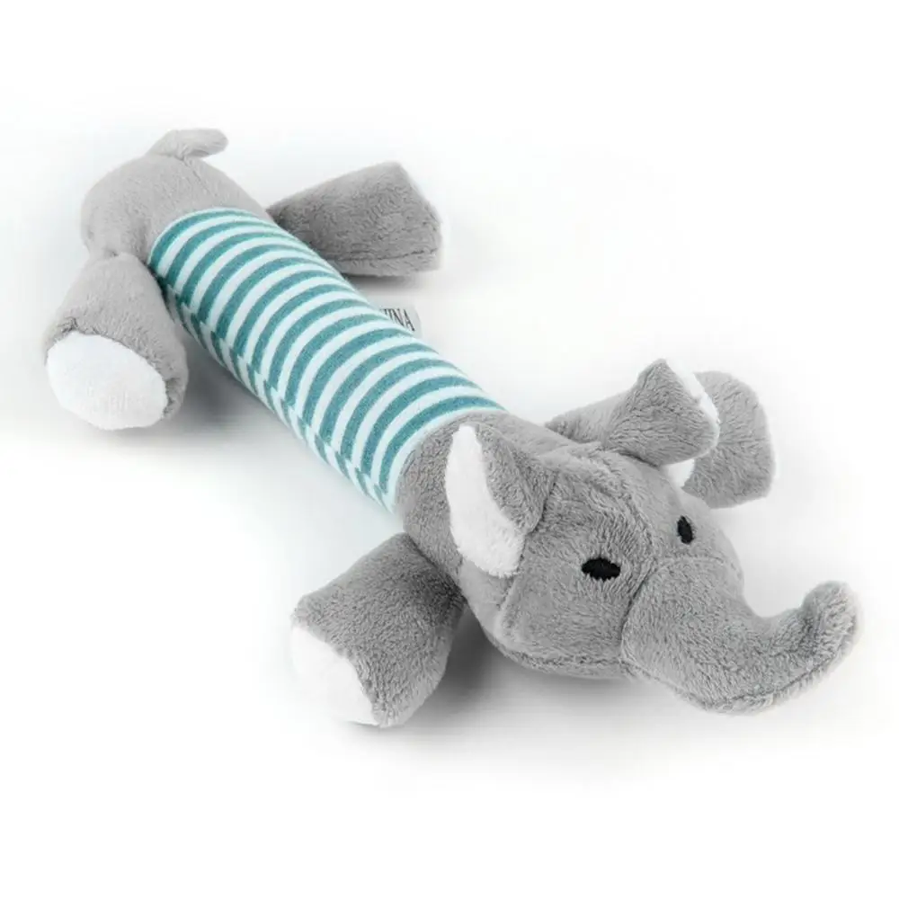 Gray Elephant Новые милые игрушки для собак жевательная игрушка-пищалка для щенков скрипучий плюшевый звук утка свинья и слон игрушки 3 дизайн в форме животных игрушки - Цвет: Gray Elephant