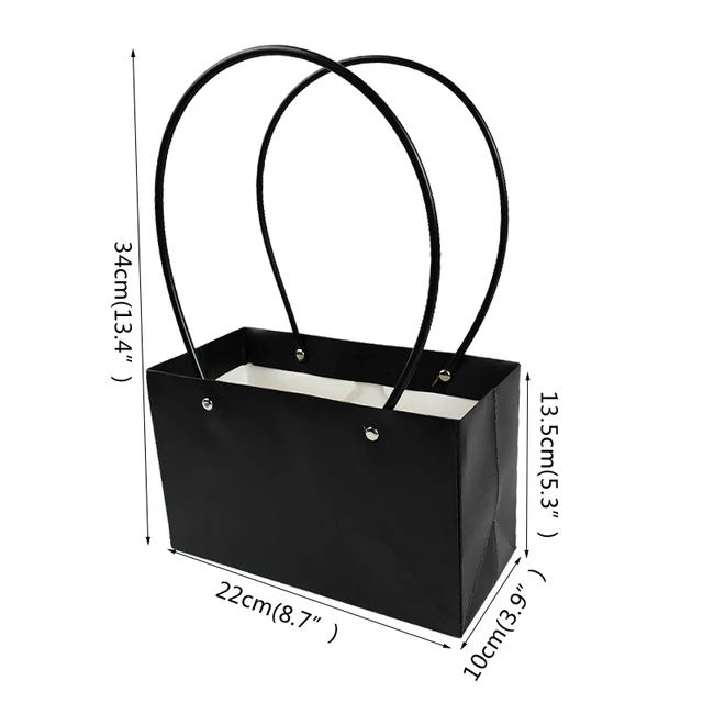 Portable Flower Box Waterproof Paper Handy Gift Bag Kraft Handbag Wedding Rose Party Gift Box Packaging For Candy Cake Birthday L