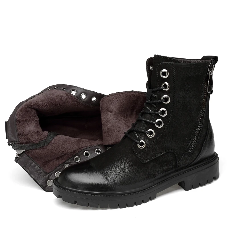 Зимние ботинки Оксфорды Теплая обувь Мужские модные ботильоны Сезон зима-осень