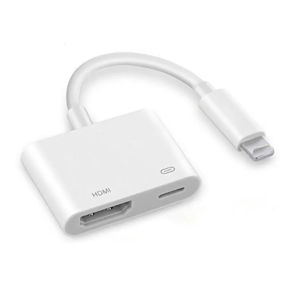 Кабель-адаптер Lightning/HDMI/lIghtning для IPhone 6/7/8 Plus/X/XS/XR/Ipad |