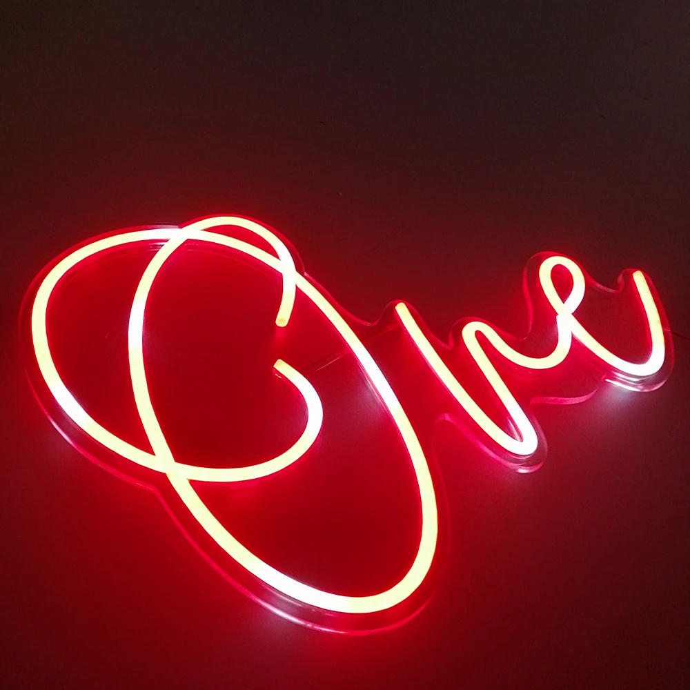 Birthday Custom Made  Number One Neon Sign Phrase Led Lights Party Wedding Wall Art Home Bar Light Personalized Decor