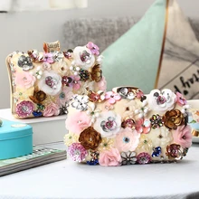 Новинка, Высококачественная вечерняя сумка, клатч с милыми цветами, женская сумка, сумка для банкета, свадебная сумка для невесты, женская сумка на плечо, сумка на цепочке