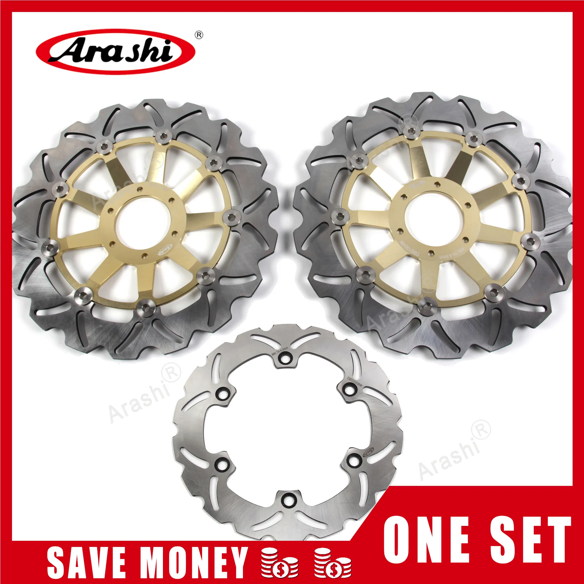 Arashi 1 Set For HONDA XLV VARADERO 1000 2004-2011 CNC Floating Front Brake Rear Brake Disc Rotors 2004 2005 2006 07 08 09 10 11