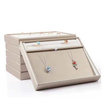 

PU Leather Earrings Necklace Ring Showcase Jewelry Display Organizer Jewelry Tray Packaging