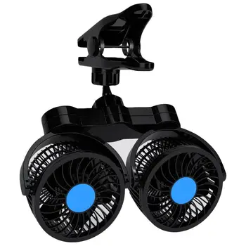 

12/24V Dual Head Adjustable Wind Summer Car Truck Rotatable Clip Cooling Fan 2020