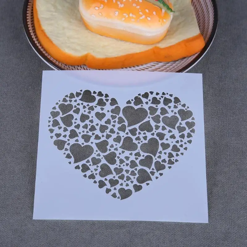 

Heart Cake Stencil Fondant Template Buttercream Spray Mold Mould Baking Kit Creative Kitchen Cake Baking Accessory