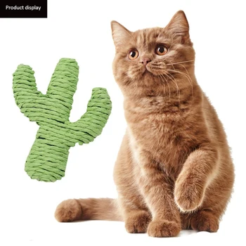 

Pets Scratch Chew Teaser Pet cat toy paper rope green cactus molars molars chewing interactive toy pet dog toy pet supplies