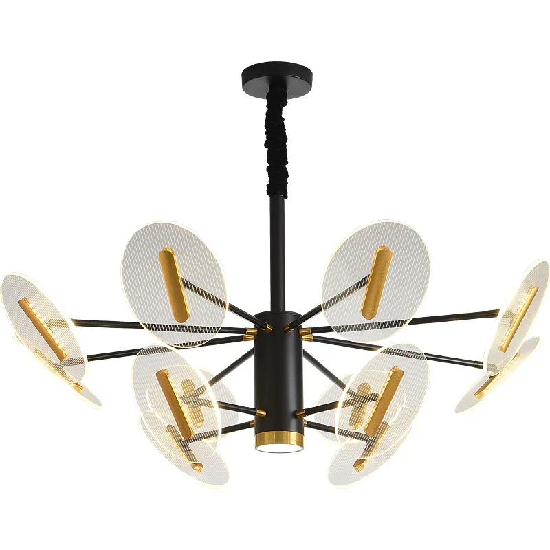 

New Design Simple and Stylish Chandeliers Modern Living Room Two Layer Hanging Light Lustre Chic Decor Acrylic Led Chandelier