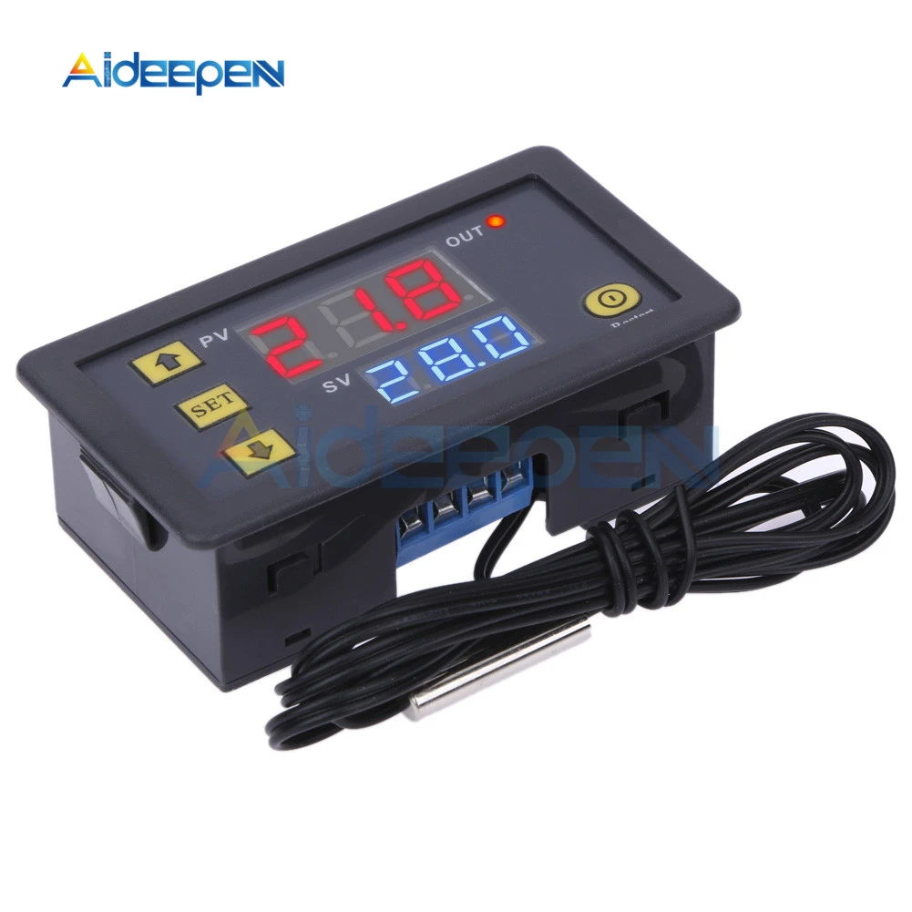 DC 12V 24V 220V Microcomputer Intelligence Temperature Controller W3230 Sensor Meter for Thermostats Accessories 24V red and Blue Display DC 12V 24V 220V Microcomputer Intelligence Temperature Controller W3230 Sensor Meter for Thermostats Accessories 24V red and Blue Display