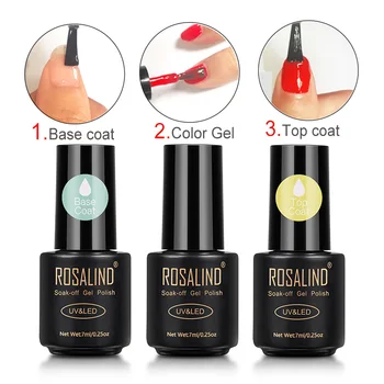 ROSALIND Top Coat opaco per unghie smalto Gel vernice ibrida Base per cappotto Semi permanente e Top per smalto Gel UV per Manicure 7ML 1