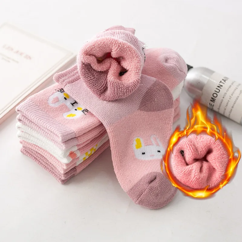 5 Pairs/Lot Winter Baby Girls Boys Socks Cute Thicken Warm Kids Sock Cartoon Toddler Christmas Anime For 1-12Yrs Children | Детская