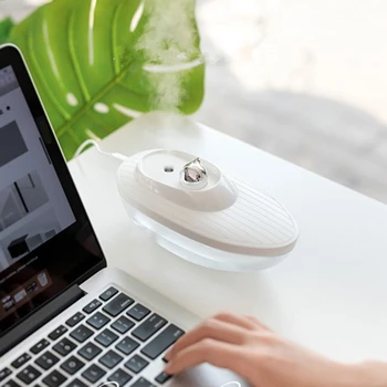 

NEW Ultrasonic Air Humidifier 350ML Cute Yacht Essential Oil Diffuser USB Aroma Diffuser Mini Car Humidifier with LED Lamp