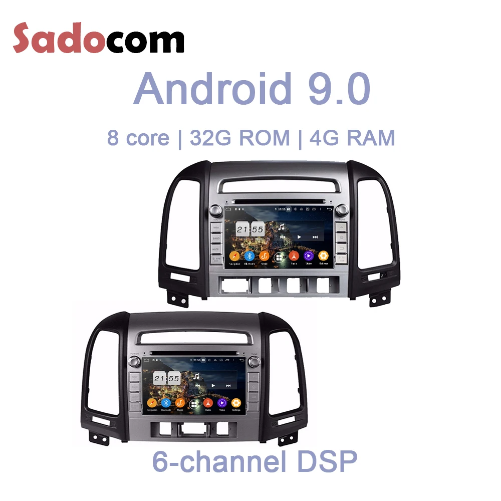 TDA7851 Android 9,0 для hyundai Santa Fe 2006-2012 8 ядерный 4 Гб ОЗУ 32 ГБ Автомобильный dvd-плеер gps Navi карта RDS радио wifi Bluetooth 4,0