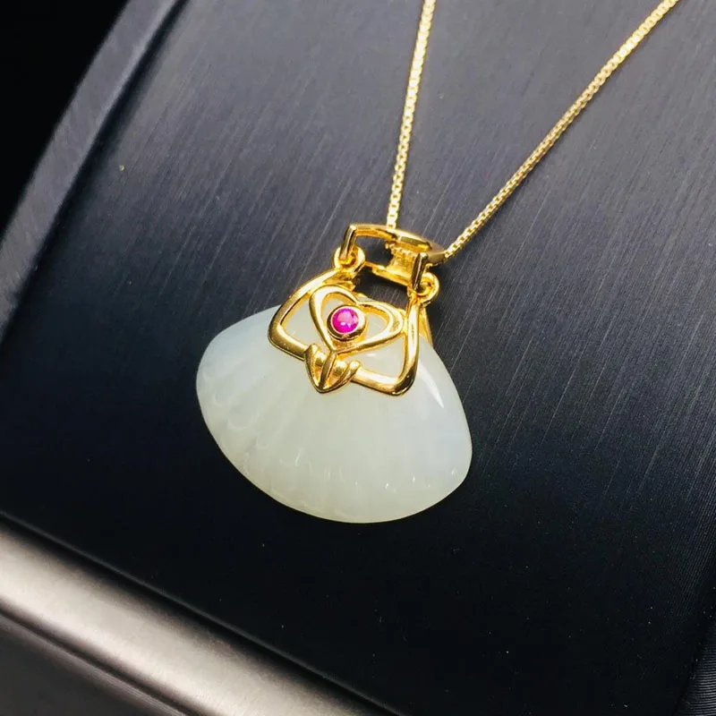 Серебряный Для женщин Цепочки и ожерелья(hetian) нефрита, Нефритовый Кулон 925 ювелирные изделия в виде ошейника нефрит драгоценный камень-подвеска Bizuteria
