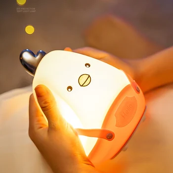 

Children Gifts Portable Modern Silicone USB Rechargeable Multifunction Kids Room Cute Bedroom Touch Control For Baby Night Light