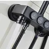Thermostatic Shower Set Black Bronze Rainfall Bathroom Shower Mixer Set Copper Bathroom Fixture Faucet Black Bath Shower System 4