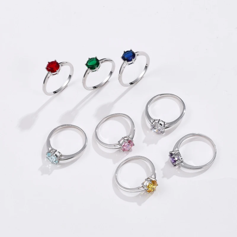 

Fashion Luxury Rings For Women Wedding Female Silver Color Ring Beautiful Pretty White Red Pink Zircon Rings Jewelry Accessories