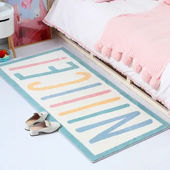 

Nordic Cute Letters Carpet Children Soft Rug Kids Room Decoration Carpet Living Room Home Floor Hallway Rug Bedroom Bedside Mat