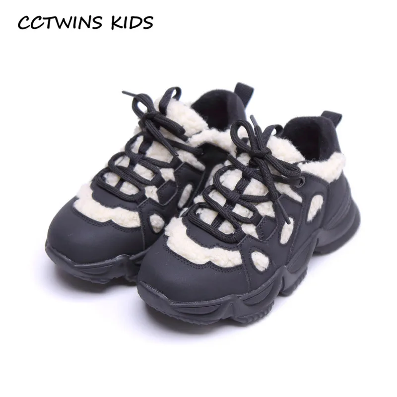 Thin Black CCTWINS/детская обувь; коллекция года; Сезон Зима; Детские модные спортивные кроссовки; Брендовые повседневные кроссовки для маленьких мальчиков; Теплая обувь черного цвета для девочек; FS3163 - Цвет: Thin Black