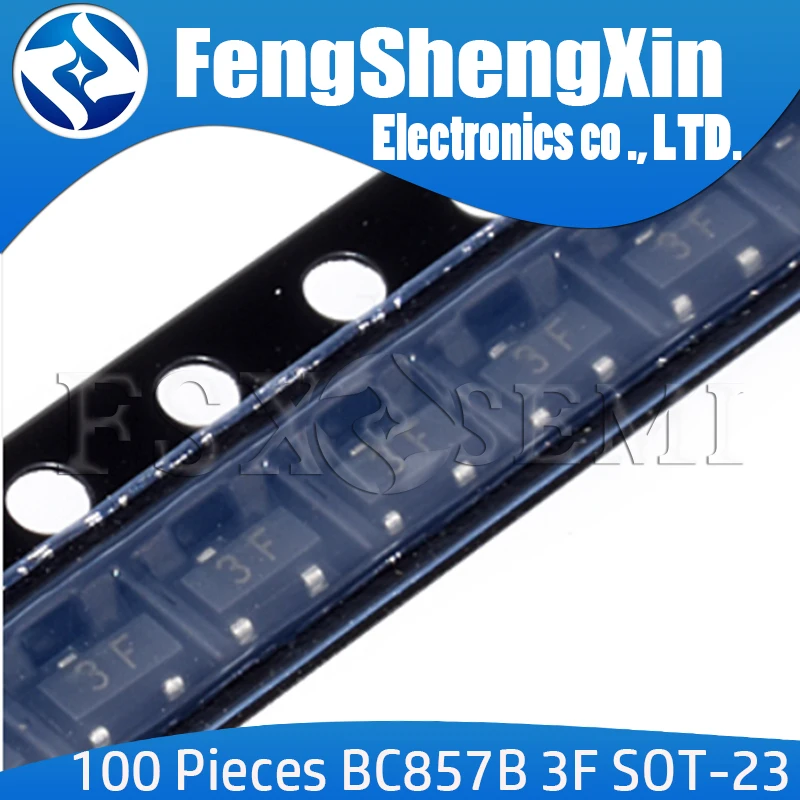 100 шт. Новый BC857B SOT23 BC857 SOT SMD 23 3F PNP транзистор|Диоды| |