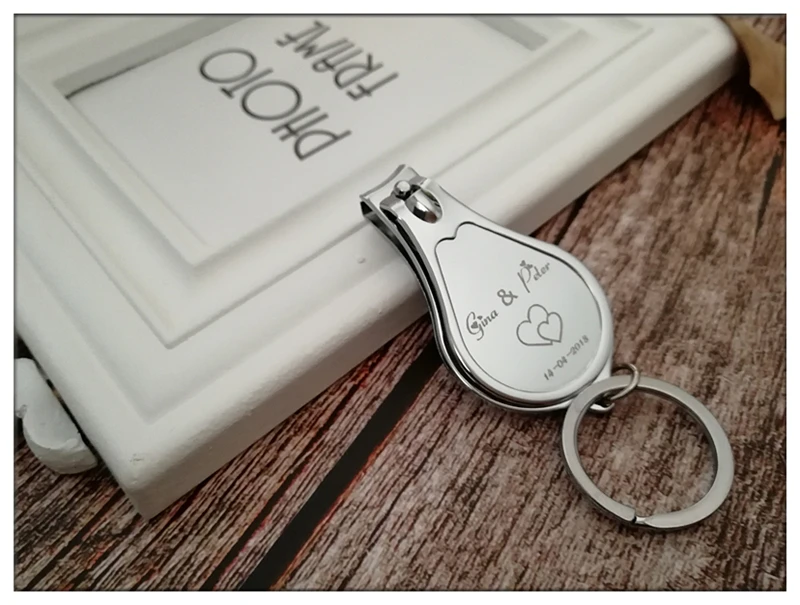 

100pc Personalized keyring bottle opener, Multi function folding nail clippers, Personalized Wedding Favor, custom engraved logo