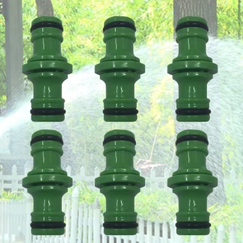 

6pcs Garden Watering Double Male Pipe Joint Tube Universal Extender Fitting Quick Durable Accessories Hose Connector Repair Part