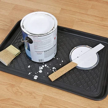 

Household Multifunctional Plastic Shoe Tray/Plastic Tray/Plant Mat Tray/Pet Mat Multi-Purpose, Black