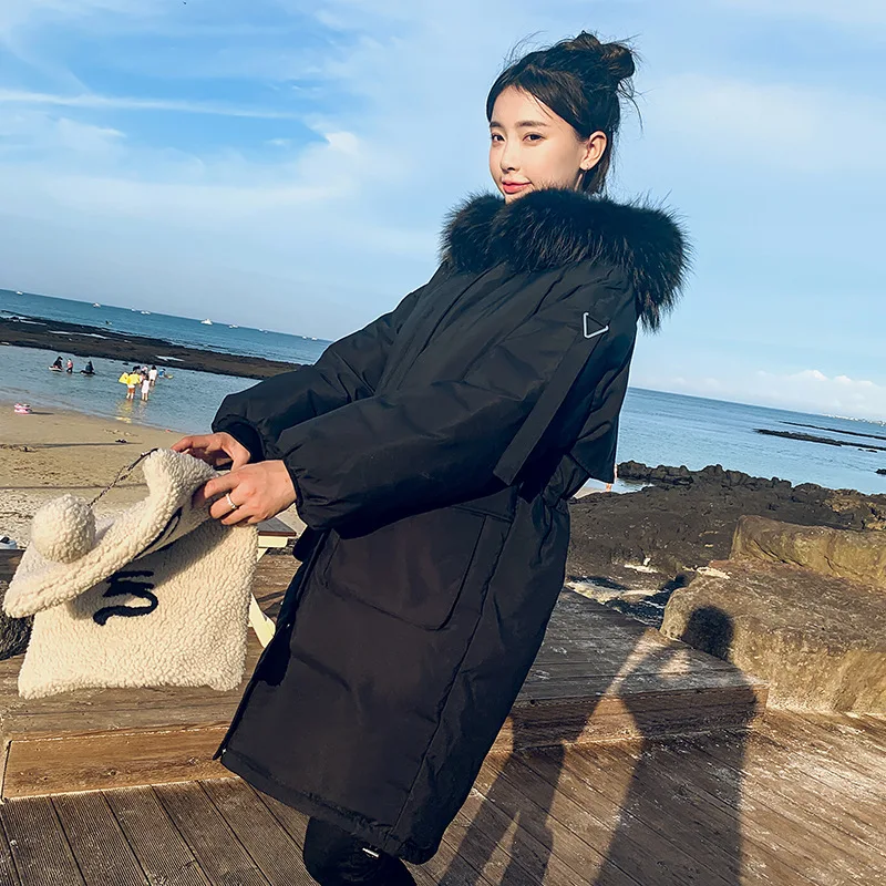 

2019 South Korea Dongdaemun down Jacket Mid-length Loose Casual Cotton-padded Jacket Large Size WOMEN'S Cotton-padded Clothes St