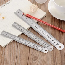 

15-30cm Stainless Steel Metal Straight Ruler Tool Double Sided Measuring Tool Stationery Ruler Cute School Supplies Wholesale