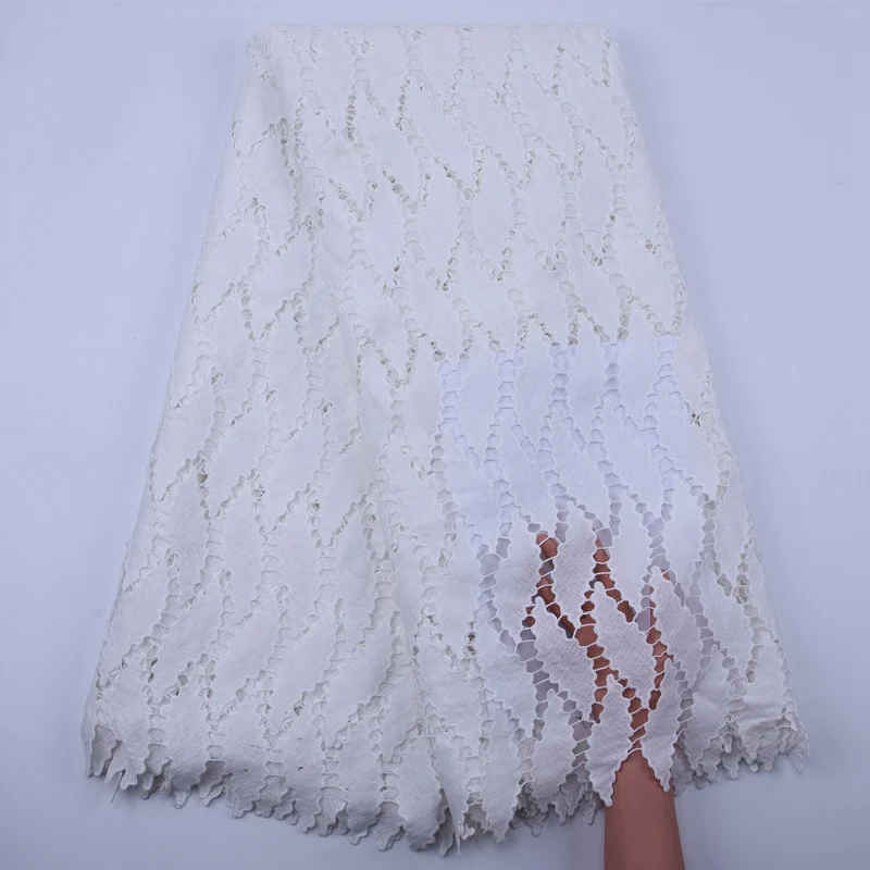 Classic Fashion White Guipure Lace Soft Cotton African French Cord High Quality Nigeria Swiss Voile Fabric S1835 | Дом и сад