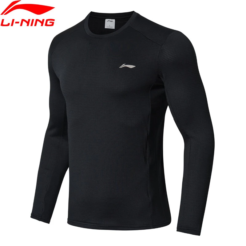 (Break Code)Li-Ning Men Running T-Shirt WARM SHELL 95%Polyester 5%Spandex Regular Fit LiNing li ning Sports Tops ATLN141 MTL996 | Спорт и