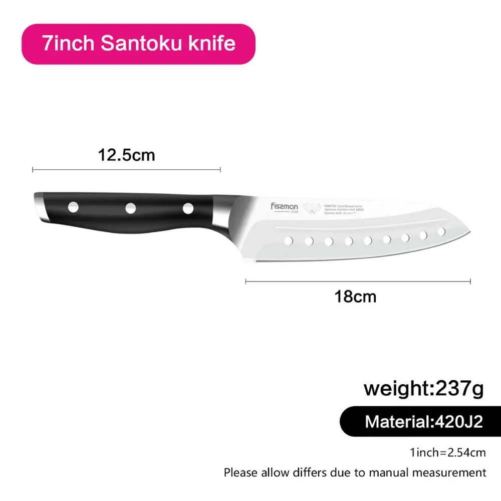 Fissman Takatsu серии японские 420 кухонные ножи из нержавеющей стали шеф-повара Santoku Кливер нож - Цвет: Model 2360