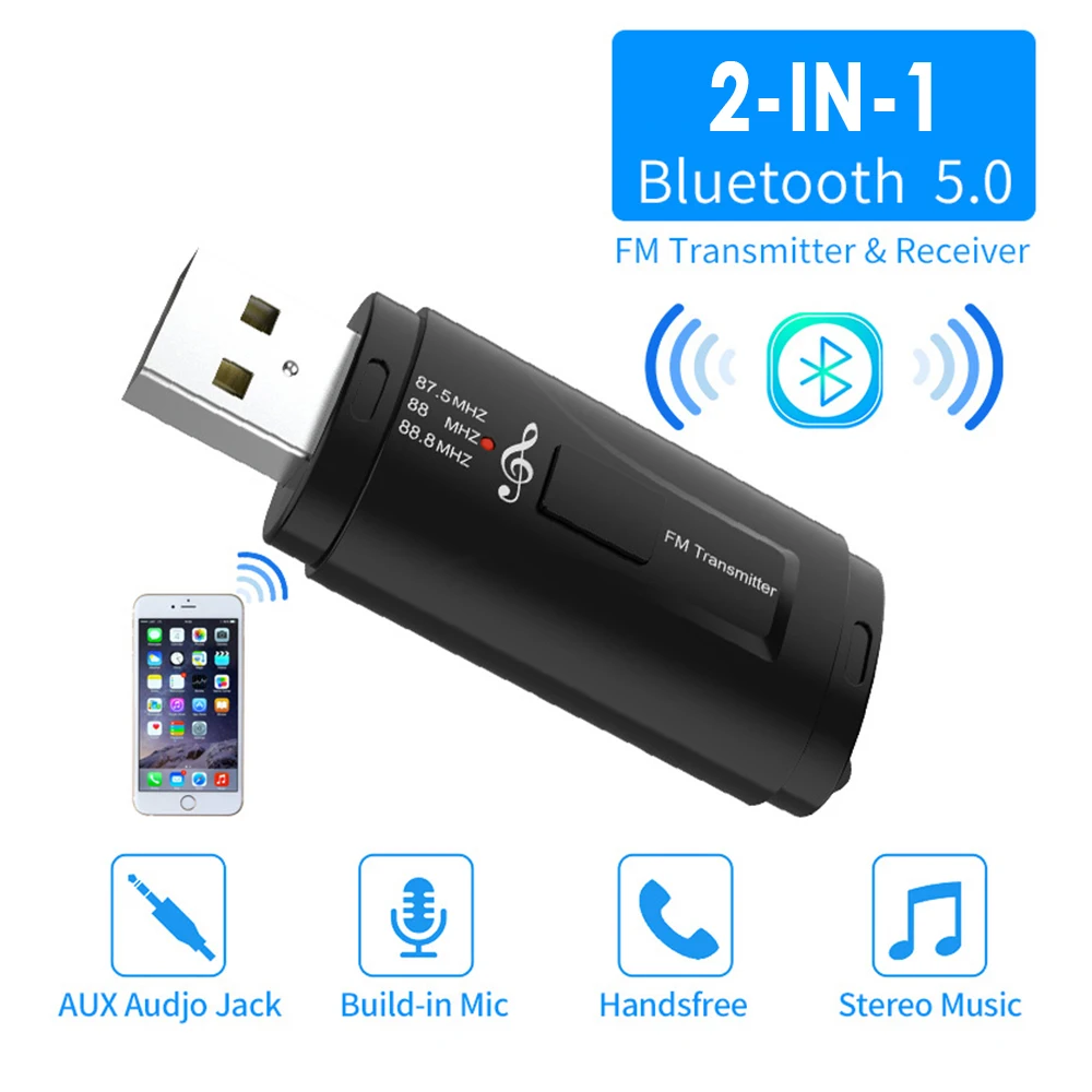 Bluetooth 5,0 аудио приемник передатчик мини стерео Bluetooth AUX USB 3,5 мм разъем для ТВ ПК громкой связи автомобильный комплект беспроводной адаптер