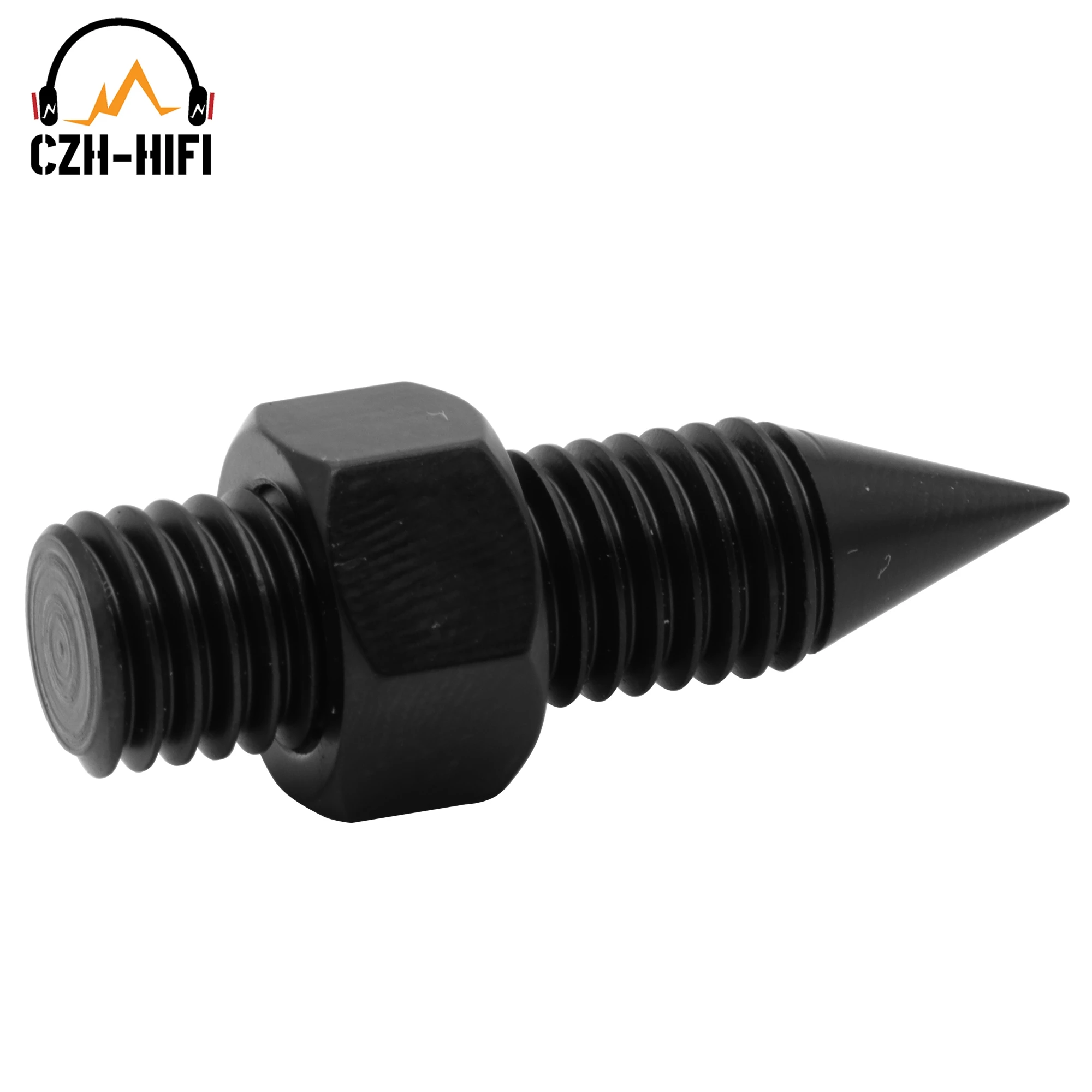 PrecisionGeek - 4 Piedini A Punta (spike) In Alluminio Anodizzato Nero Con Vite M6 Per Altoparlanti - Diametro 19mm - 5