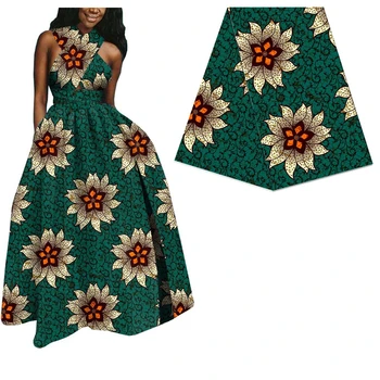 

Green Veritable Wax Guaranteed Real Wax High Quality Pagne Cotton Wax African Aankara Real Wax Fabric For Sewing Dress