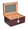 Glass Top humidor  Wood Spanish cedar Cigar Storage Humidor Cigar Display Box with Tray ► Photo 2/5