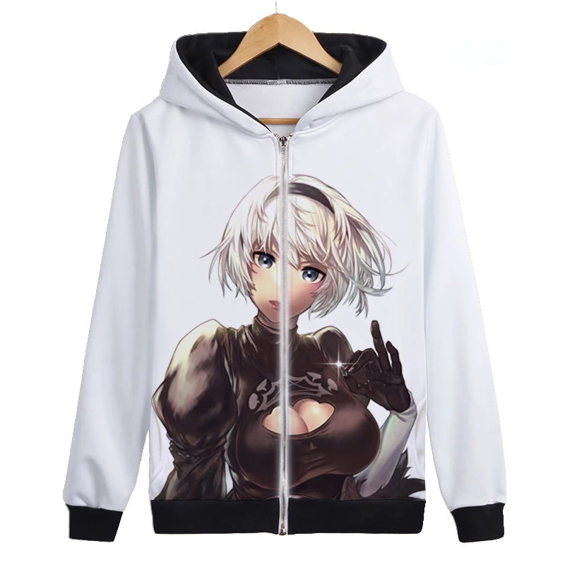 as the picture Игра nier automata аниме косплей костюм для мужчин и женщин на молнии с капюшоном Толстовка карнавал Хэллоуин школьная форма - Цвет: as the picture