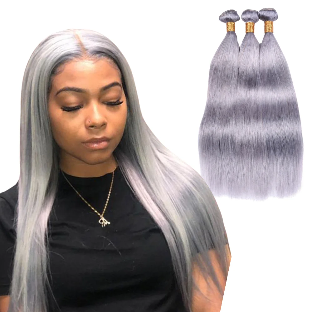 サファイアシルバーグレー人間の髪のバンドルブラジル毛織りバンドル100 ハニーブロンドストレート人間の髪エクステンションレミーヘアー Hair Weaves Aliexpress